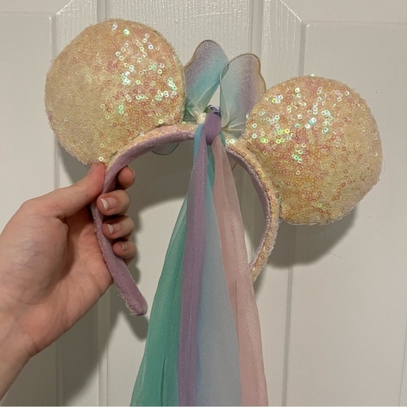 Disney Parks Minnie Ears Sequin Tulle Pastel Pink W - Picture 5 of 5